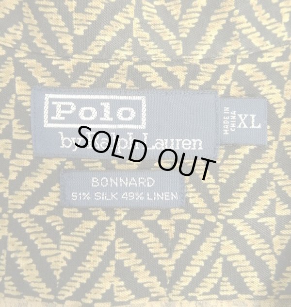 画像2: 90'S RALPH LAUREN "BONNARD" シルク/リネン 半袖 オープンカラーシャツ 総柄 (VINTAGE)