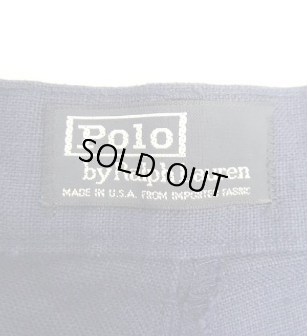 画像2: 90'S RALPH LAUREN ツープリーツ リネンショーツ インディゴ USA製 (VINTAGE)