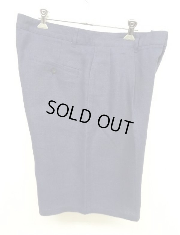 画像4: 90'S RALPH LAUREN ツープリーツ リネンショーツ インディゴ USA製 (VINTAGE)