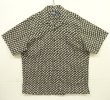 画像1: 90'S RALPH LAUREN "ADAMS" コットン 半袖 オープンカラーシャツ ブラック/小花柄 (VINTAGE)
