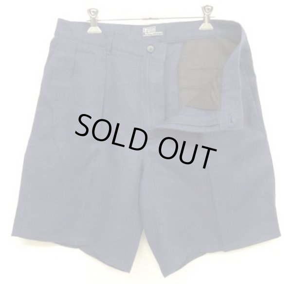 画像3: 90'S RALPH LAUREN ツープリーツ リネンショーツ インディゴ USA製 (VINTAGE)