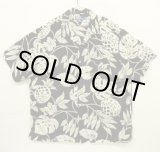 画像: 90'S RALPH LAUREN "ADAMS" ビスコース 半袖 オープンカラーシャツ ブラック/ボタニカル柄 (VINTAGE)