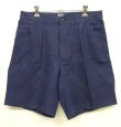画像1: 90'S RALPH LAUREN ツープリーツ リネンショーツ インディゴ USA製 (VINTAGE)