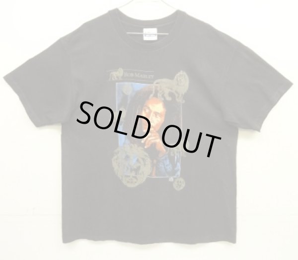 画像1: 90'S BOB MARLEY "TUFF GONG" 両面プリント シングルステッチ 半袖 Tシャツ ブラック USA製 (VINTAGE)