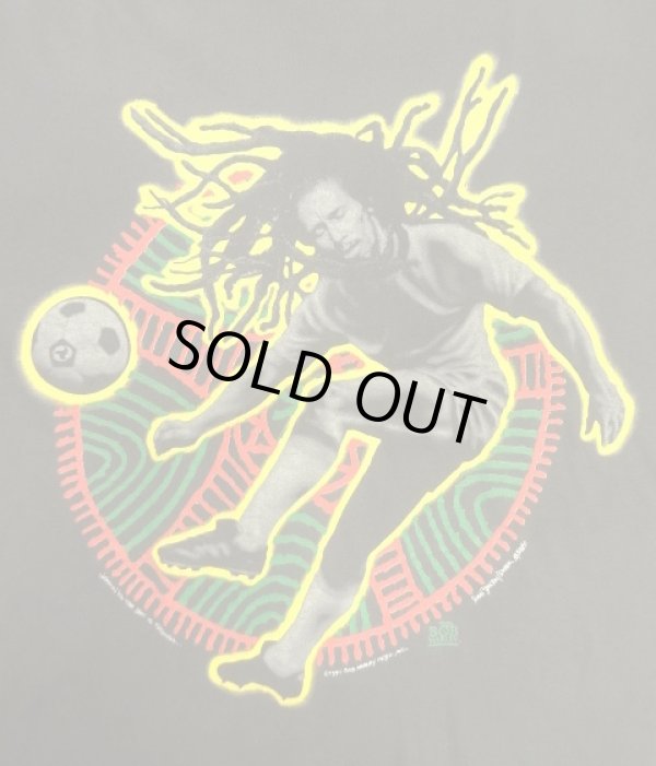 画像3: 90'S BOB MARLEY 両面プリント シングルステッチ 半袖 Tシャツ フェードブラック (VINTAGE)