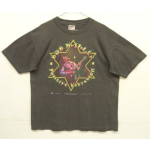 画像: 90'S BOB MARLEY "POSITIVE VIBRATION" 両面プリント シングルステッチ 半袖 Tシャツ フェードブラック (VINTAGE)