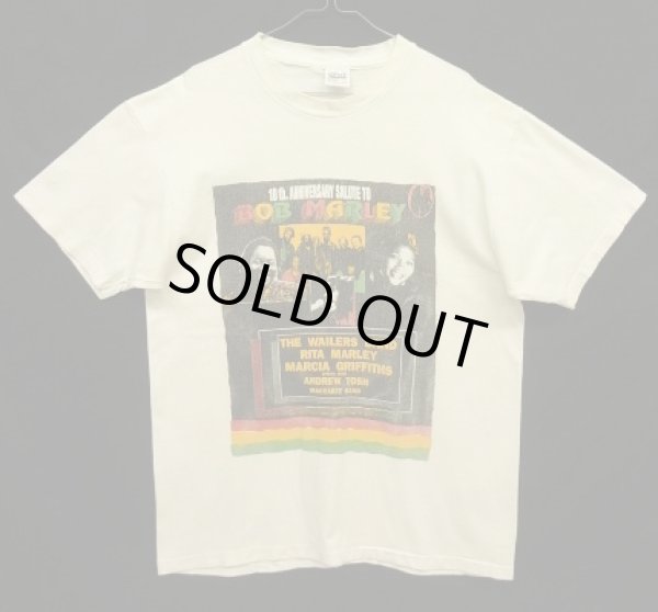 画像1: 90'S 10th ANNIVERSARY SALUTE TO BOB MARLEY 両面プリント シングルステッチ 半袖 Tシャツ ホワイト USA製 (VINTAGE)