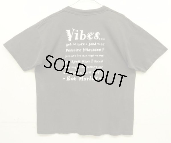 画像5: 90'S BOB MARLEY "POSITIVE VIBRATION" 両面プリント シングルステッチ 半袖 Tシャツ フェードブラック (VINTAGE)