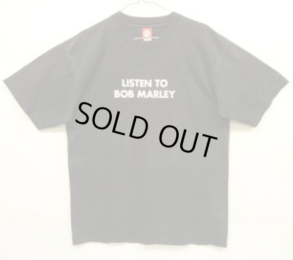 画像1: 90'S ELEMENT "LISTEN TO BOB MARLEY" 初期オリジナル Tシャツ ブラック USA製 (VINTAGE)