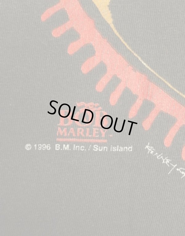 画像7: 90'S BOB MARLEY 両面プリント シングルステッチ 半袖 Tシャツ フェードブラック (VINTAGE)