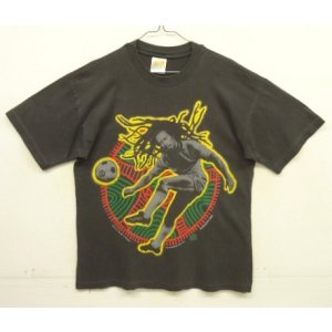 画像: 90'S BOB MARLEY 両面プリント シングルステッチ 半袖 Tシャツ フェードブラック (VINTAGE)
