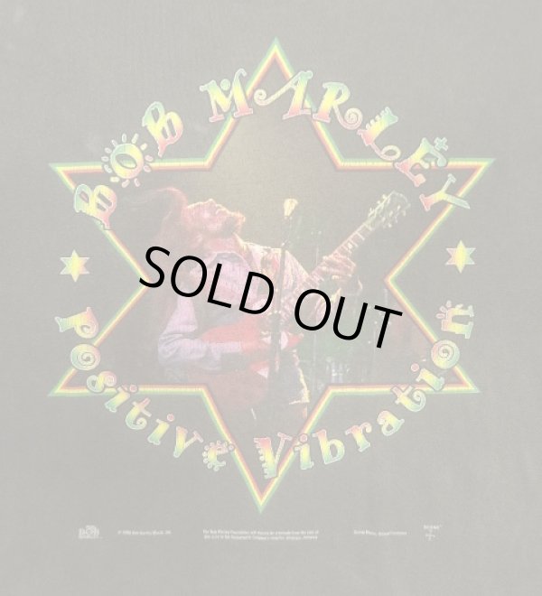 画像3: 90'S BOB MARLEY "POSITIVE VIBRATION" 両面プリント シングルステッチ 半袖 Tシャツ フェードブラック (VINTAGE)