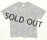 画像: 90'S JAMES THURBER 両面全面プリント シングルステッチ 半袖 Tシャツ ブラック (VINTAGE)