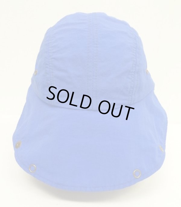 画像4: 80'S LL Bean ナイロン ネックガード付き ロングビル キャップ ブルー USA製 (VINTAGE)