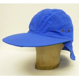 画像: 80'S LL Bean ナイロン ネックガード付き ロングビル キャップ ブルー USA製 (VINTAGE)