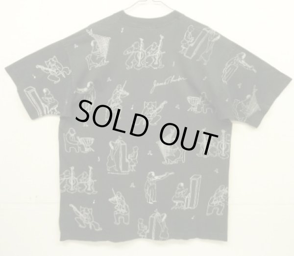画像5: 90'S JAMES THURBER 両面全面プリント シングルステッチ 半袖 Tシャツ ブラック (VINTAGE)