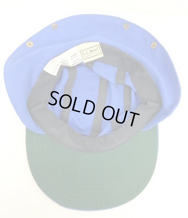 画像5: 80'S LL Bean ナイロン ネックガード付き ロングビル キャップ ブルー USA製 (VINTAGE)