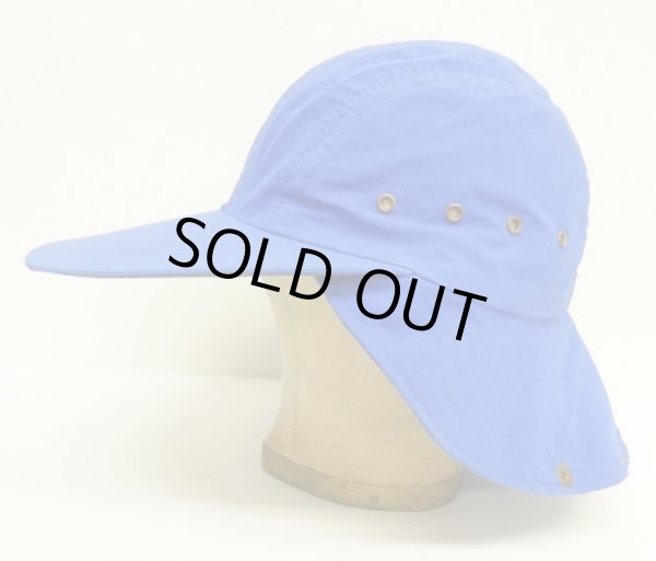 画像3: 80'S LL Bean ナイロン ネックガード付き ロングビル キャップ ブルー USA製 (VINTAGE)