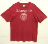 画像: 80'S HARVARD シングルステッチ 半袖 Tシャツ バーガンディ USA製 (VINTAGE)