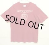 画像: 80'S HARVARD シングルステッチ 半袖 Tシャツ バーガンディ USA製 (VINTAGE)