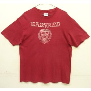 画像: 80'S HARVARD シングルステッチ 半袖 Tシャツ バーガンディ USA製 (VINTAGE)