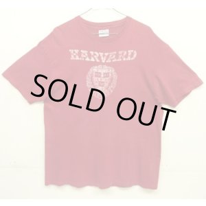 画像: 80'S HARVARD シングルステッチ 半袖 Tシャツ バーガンディ USA製 (VINTAGE)