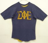 画像: 80'S ΣΦΕ (SIGMA PHI EPSILON) リバーシブル 半袖 Tシャツ ネイビー/イエロー USA製 (VINTAGE)