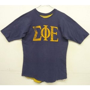 画像: 80'S ΣΦΕ (SIGMA PHI EPSILON) リバーシブル 半袖 Tシャツ ネイビー/イエロー USA製 (VINTAGE)