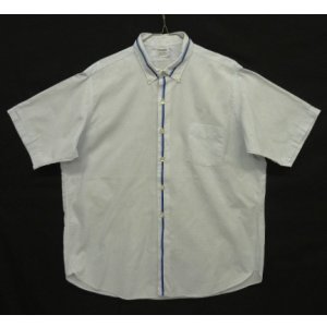 画像: 60'S PILGRIM "DAN RIVER生地" コットン マチ付き 半袖 BDシャツ ライトブルー/ドット柄 (VINTAGE)