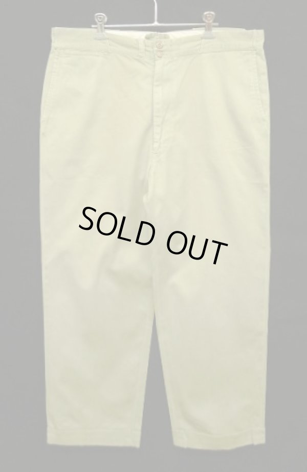 画像1: 60'S TUF-NUT "CRAMERTON ARMY CLOTH" コットン100% ワークパンツ ベージュ TALONジップ (VINTAGE)