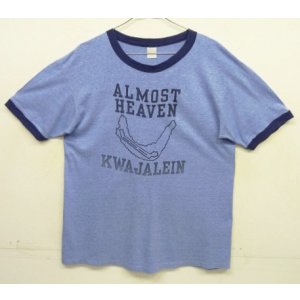 画像: 80'S VELVA SHEEN シングルステッチ 半袖 リンガー Tシャツ ブルー USA製 (VINTAGE)