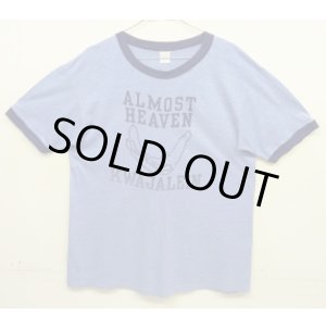 画像: 80'S VELVA SHEEN シングルステッチ 半袖 リンガー Tシャツ ブルー USA製 (VINTAGE)