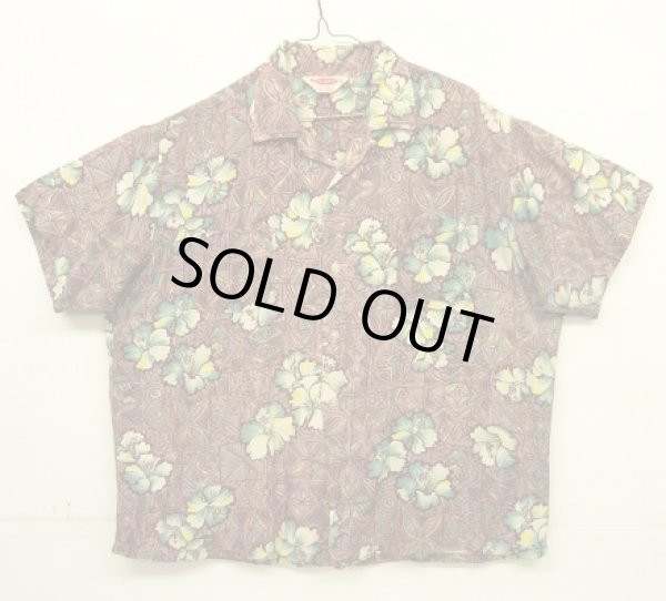 画像1: 60'S PILGRIM 三角タグ レーヨン 半袖 アロハシャツ 日本製 (VINTAGE)