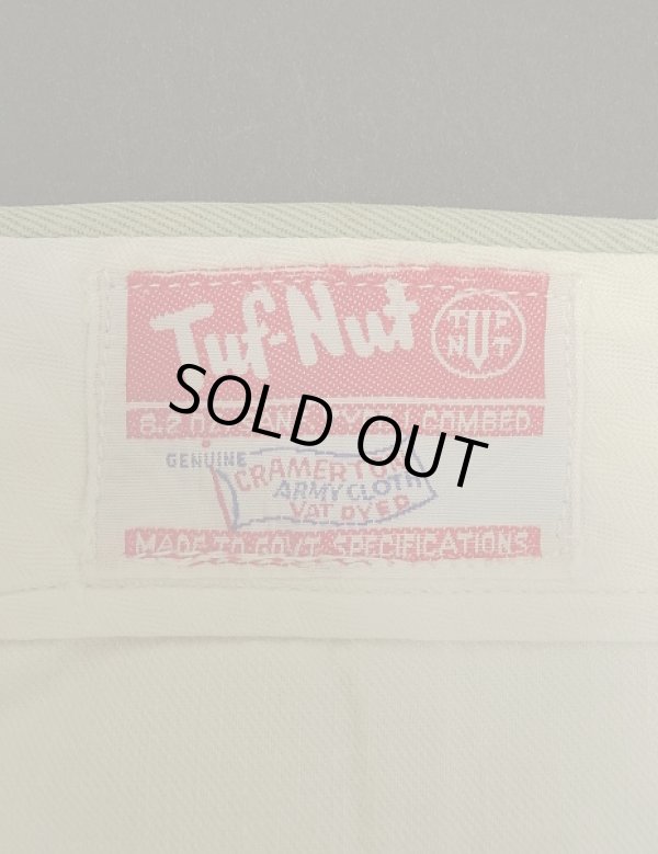 画像2: 60'S TUF-NUT "CRAMERTON ARMY CLOTH" コットン100% ワークパンツ ベージュ TALONジップ (VINTAGE)