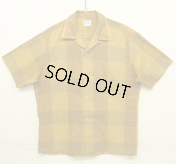 画像1: 60'S TOWNCRAFT "PENN-PREST" 半袖 オープンカラーシャツ チェック柄 (VINTAGE)