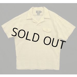 画像: 90'S RRL 三ツ星タグ コットン 半袖 プルオーバー オープンカラーシャツ 刷毛目柄 (VINTAGE)