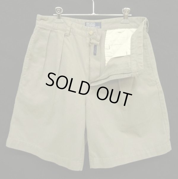 画像3: 90'S RALPH LAUREN "TYLER SHORT" ツープリーツ チノショーツ カーキ (VINTAGE)