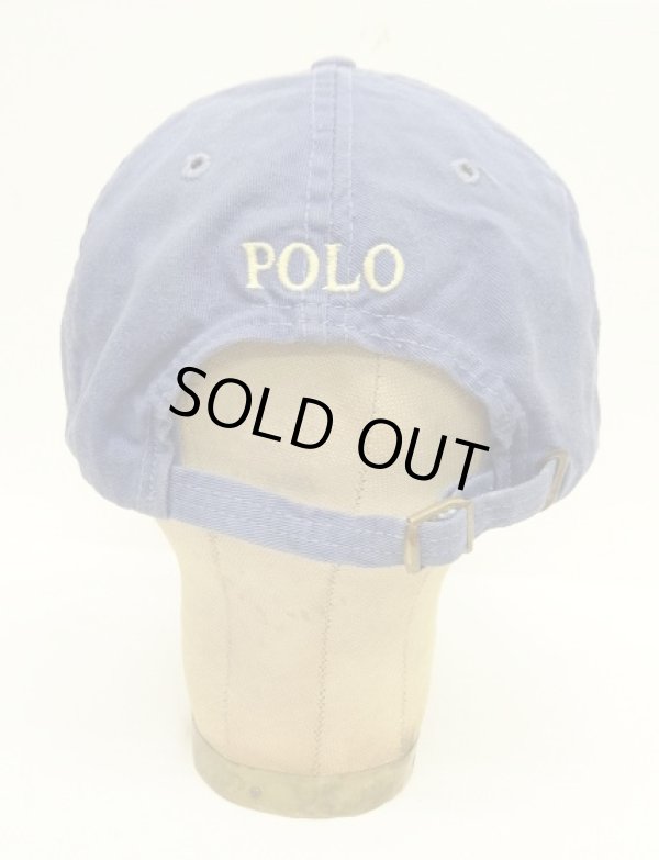 画像4: 90'S RALPH LAUREN ロゴ刺繍 ベースボールキャップ ブルー USA製 (VINTAGE)