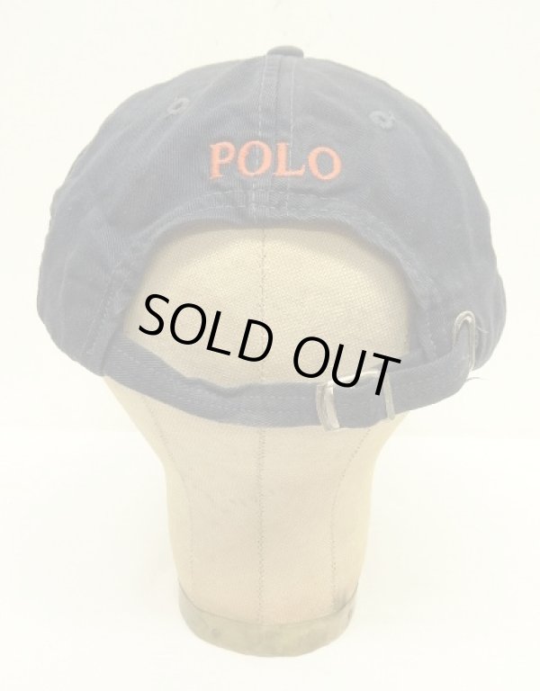 画像4: 90'S RALPH LAUREN ロゴ刺繍 ベースボールキャップ ネイビー USA製 (VINTAGE)