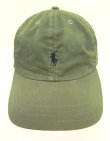 画像2: 90'S RALPH LAUREN ロゴ刺繍 ベースボールキャップ フェードグリーン USA製 (VINTAGE)