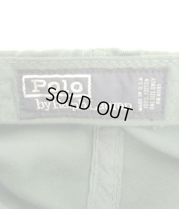 画像6: 90'S RALPH LAUREN ロゴ刺繍 ベースボールキャップ フェードグリーン USA製 (VINTAGE)