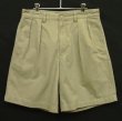画像1: 90'S RALPH LAUREN "TYLER SHORT" ツープリーツ チノショーツ カーキ (VINTAGE)