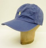 画像: 90'S RALPH LAUREN ロゴ刺繍 ベースボールキャップ ブルー USA製 (VINTAGE)