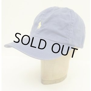 画像: 90'S RALPH LAUREN ロゴ刺繍 ベースボールキャップ ブルー USA製 (VINTAGE)