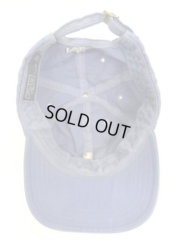 画像5: 90'S RALPH LAUREN ロゴ刺繍 ベースボールキャップ ブルー USA製 (VINTAGE)