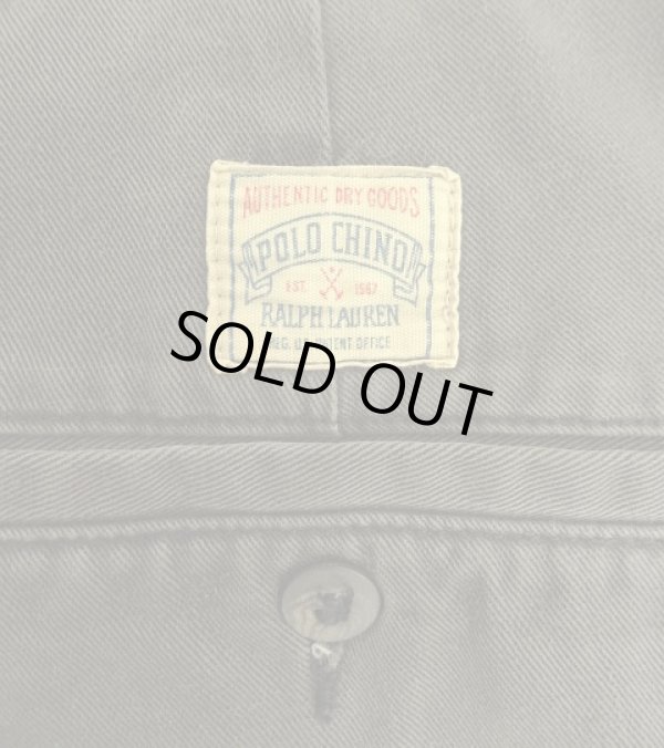 画像6: 90'S RALPH LAUREN "ボックスロゴ" ツープリーツ チノショーツ フェードブラック (VINTAGE)