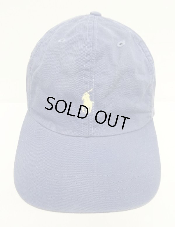 画像2: 90'S RALPH LAUREN ロゴ刺繍 ベースボールキャップ ブルー USA製 (VINTAGE)