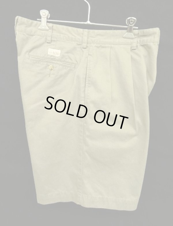 画像4: 90'S RALPH LAUREN "TYLER SHORT" ツープリーツ チノショーツ カーキ (VINTAGE)
