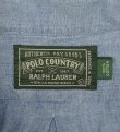 画像2: 90'S POLO COUNTRY シャンブレー 半袖 BDシャツ ブルー (VINTAGE)