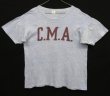 画像1: 60'S CHAMPION "C.M.A" C中ランタグ 88/12 染み込みプリント シングルステッチ 半袖 Tシャツ ヘザーブルー USA製 (VINTAGE)